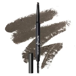 Cruelty Free Retractable Eyebrow Crayon, Vegan Non-Toxic Long Wear Brow Definer With Brush, Deep Brown Pen