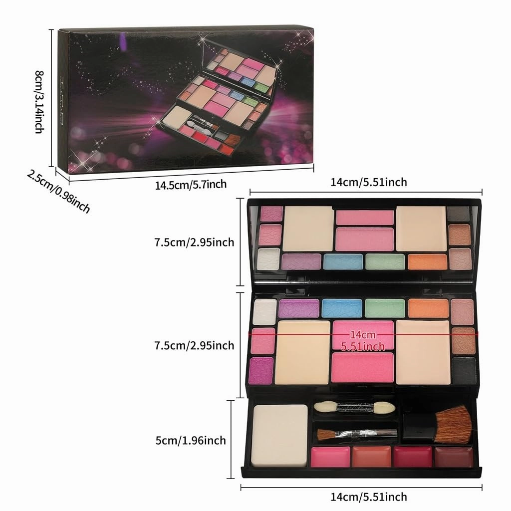 CSCDD 18 Color Makeup Set with Brush Including Eye Shadow Lip Gloss Eyebrow Powder Gift Set