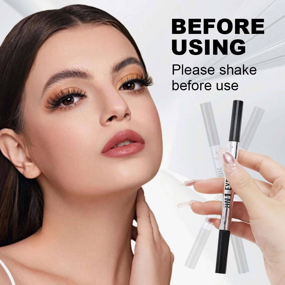 Curved Eyebrow Pen, 2025 New 2 in 1 Dual Ended Microblading Eyebrow Pencil with Micro-Fork-Tip and Precise Brush-Tip, Long-Lasting Fine Stroke Brow Pencil for Makeup Last All Day (Brown)