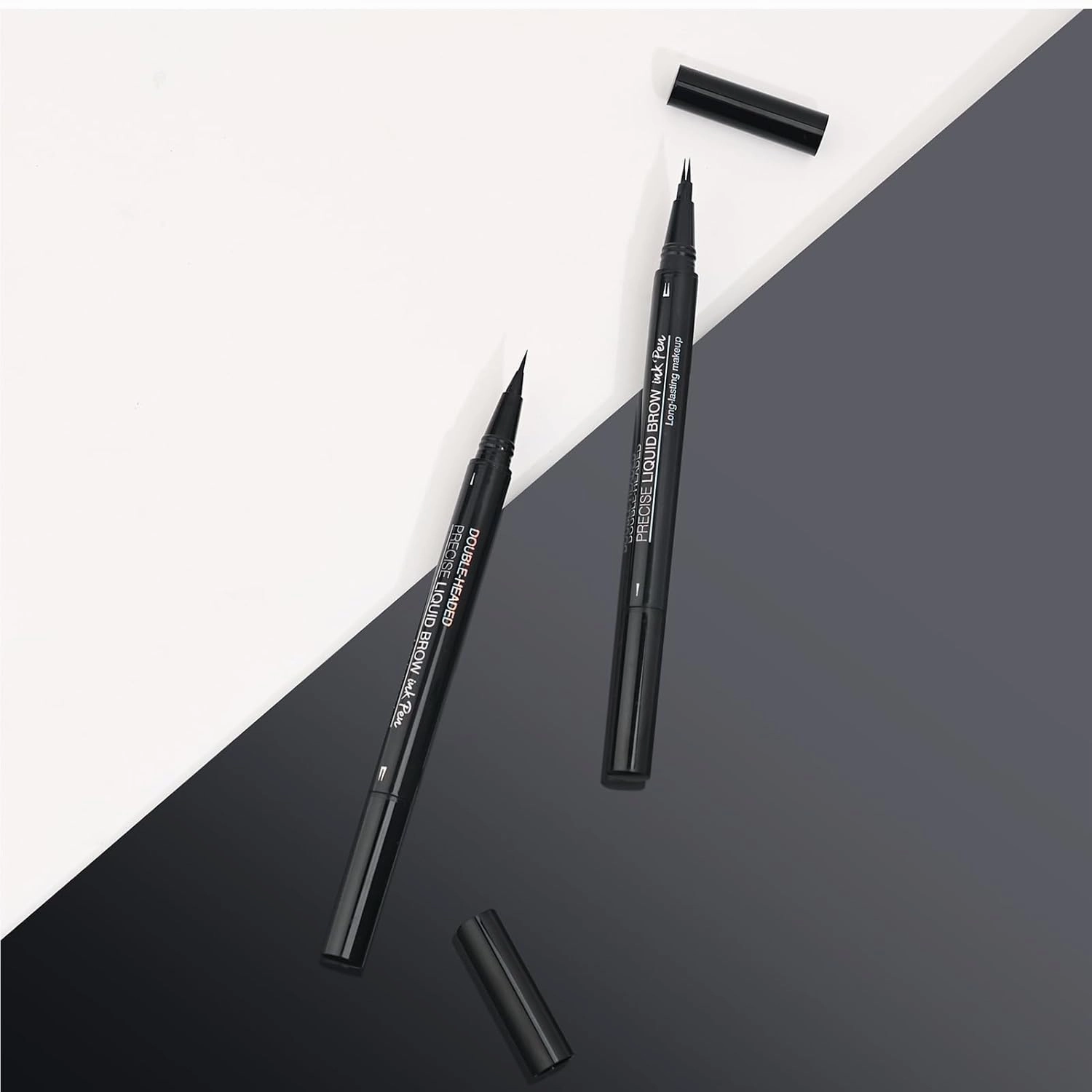 Curved Eyebrow Pen, Eyebrow Pencil 2 in1 Microblading Eyebrow Pen with Micro-Fork-Tip & Precise Brush, Create Natural Hair-Like Brows, Smudge-proof Long-Lasting Eye Brow Pencils