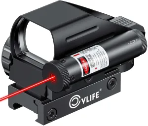 CVLIFE 1x22x33 Reflex Sight Red and Green 4 Reticle Dot Sight with 2mW Red Sight Laser