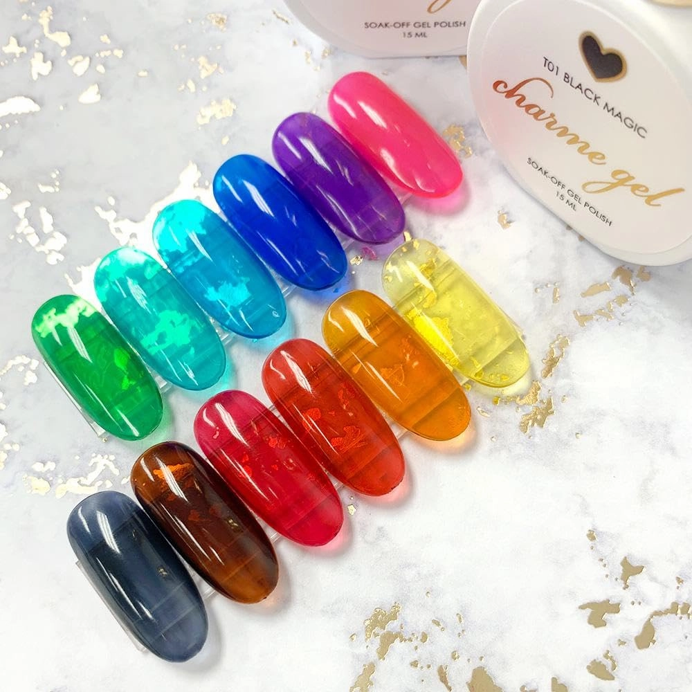 Daily Charme T11 Grapetini Gel Nail Polish, Transparent Glass Colors Sheer Soak Off UV Led Gel Nail Polish, Home DIY/Nail Salon Manicure (Purple)