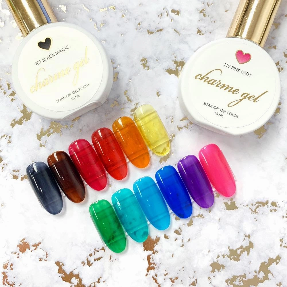 Daily Charme T11 Grapetini Gel Nail Polish, Transparent Glass Colors Sheer Soak Off UV Led Gel Nail Polish, Home DIY/Nail Salon Manicure (Purple)