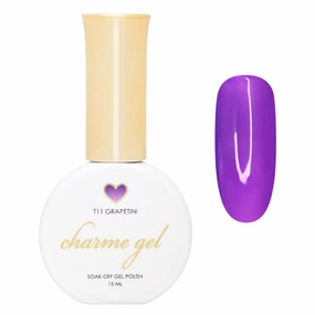Daily Charme T11 Grapetini Gel Nail Polish, Transparent Glass Colors Sheer Soak Off UV Led Gel Nail Polish, Home DIY/Nail Salon Manicure (Purple)