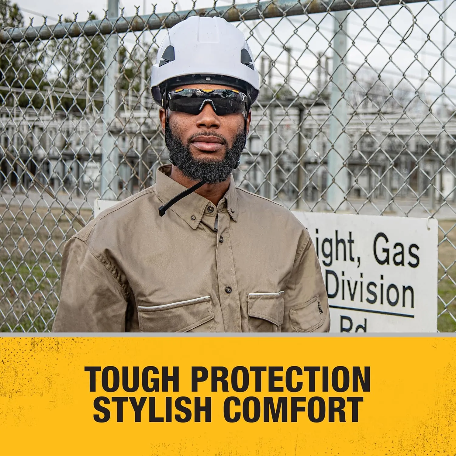 DEWALT DPG110 Chisel Unisex Trim-Fit Half Frame Protective Eyewear, Black Frame Smoke Lens
