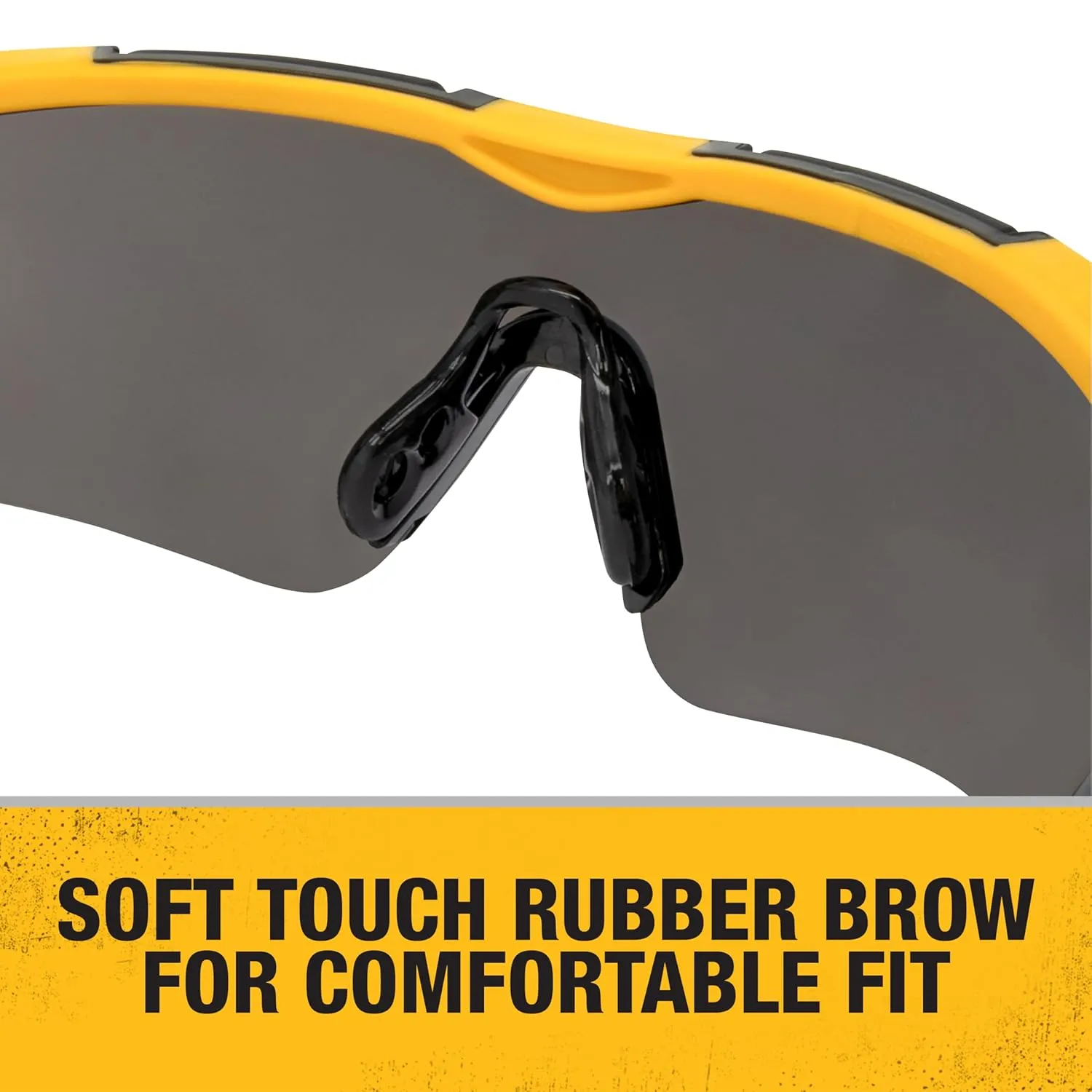 DEWALT DPG110 Chisel Unisex Trim-Fit Half Frame Protective Eyewear, Black Frame Smoke Lens