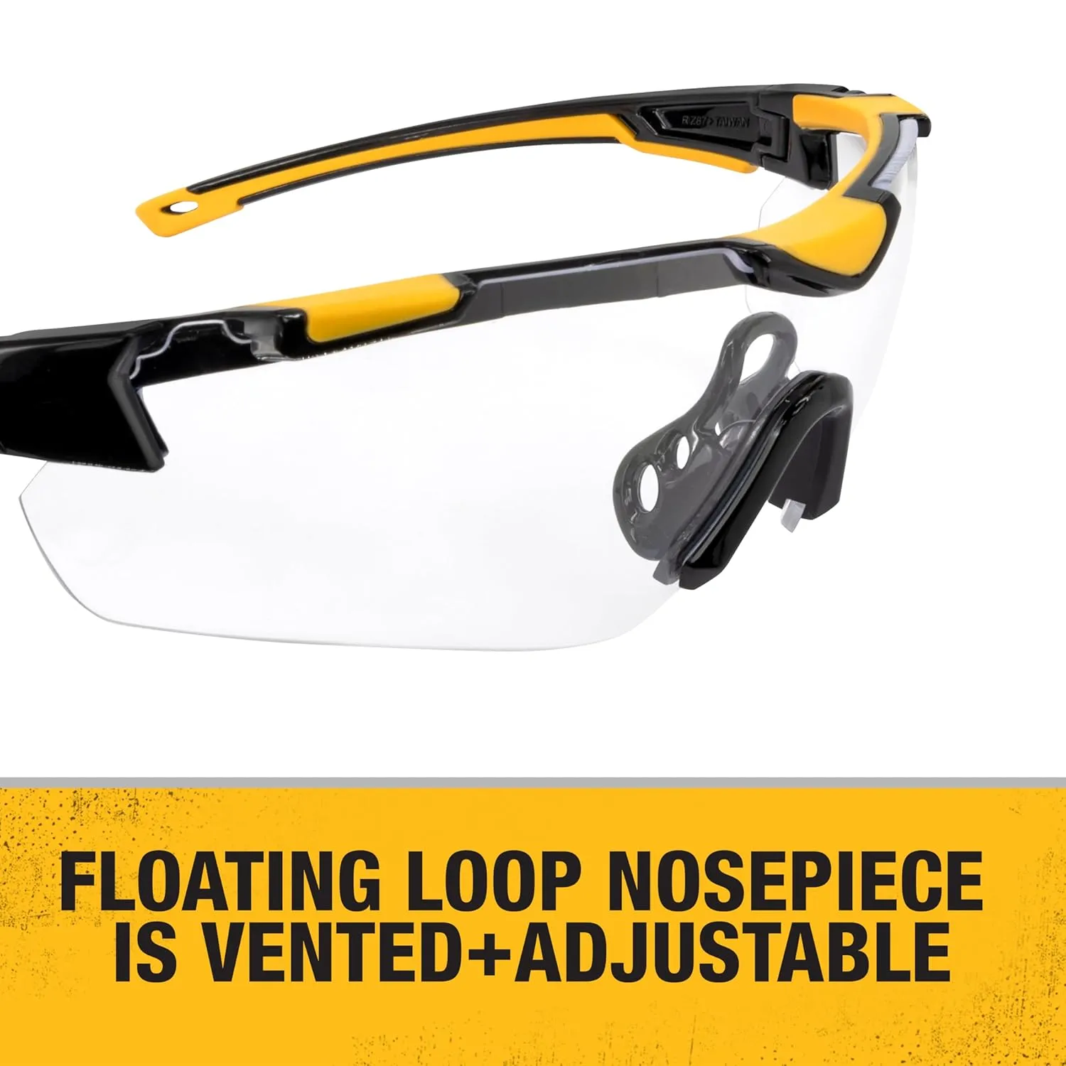 DEWALT DPG110 Chisel Unisex Trim-Fit Half Frame Protective Eyewear, Black Frame Smoke Lens