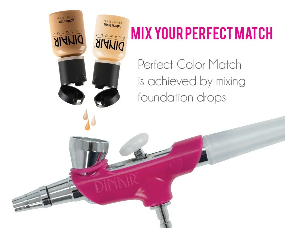 Dinair Airbrush Makeup Foundation | Golden Tan | GLAMOUR: Natural, Light coverage, Matte 1/2 oz.