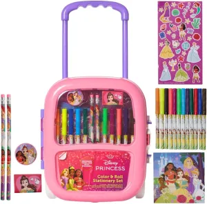 Disney Princess Color and Roll Activity Set with Carrying Case, Stickers, & Art Supplies