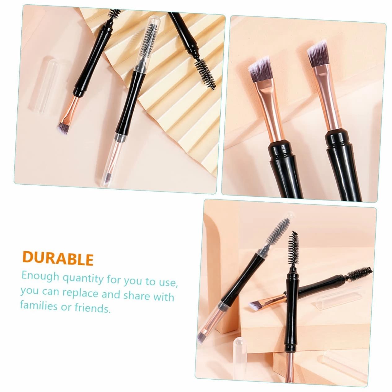 DOITOOL 2sets Eyebrow Makeup Brush Dual Head for Precision for Beauty Needs 10pcs*2