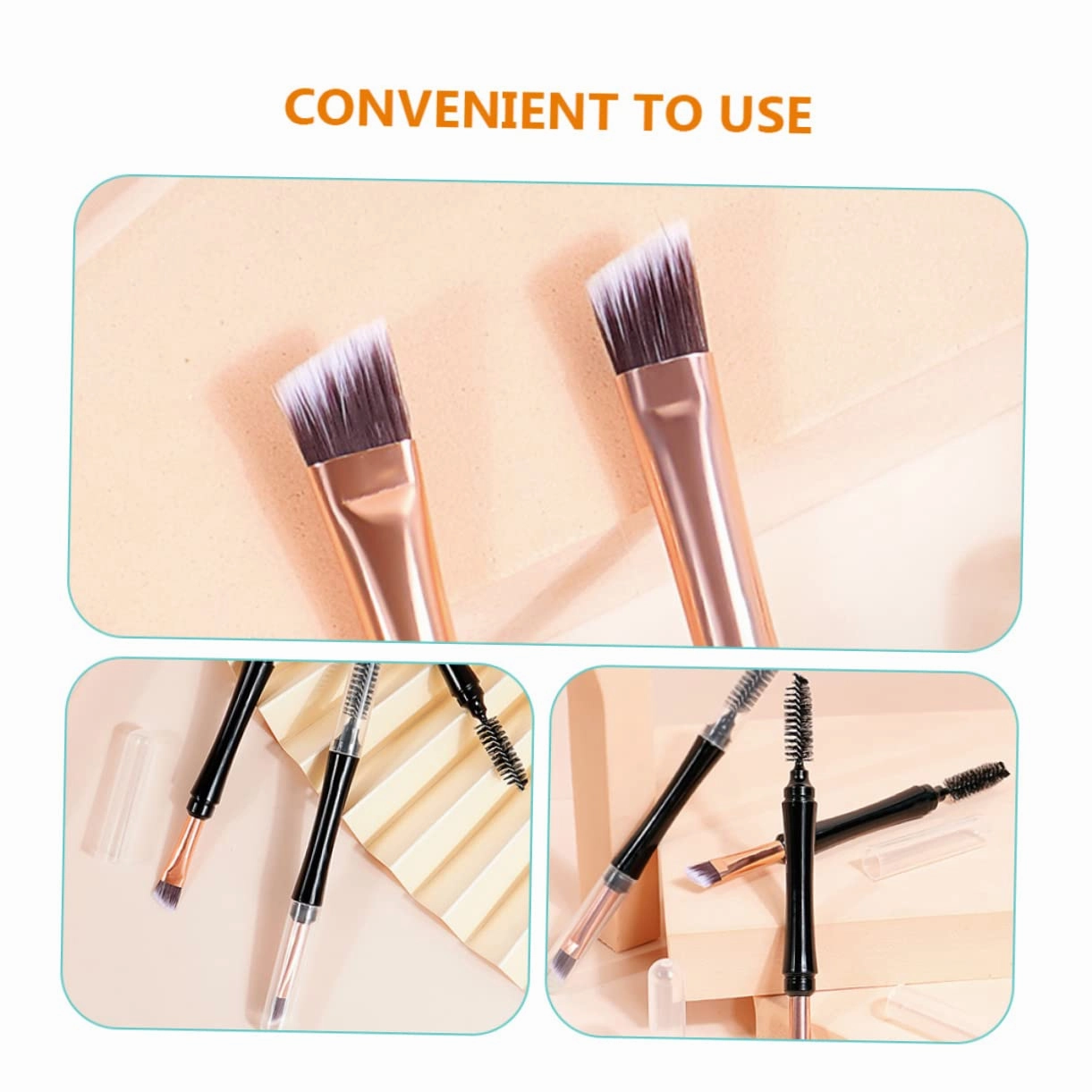 DOITOOL 2sets Eyebrow Makeup Brush Dual Head for Precision for Beauty Needs 10pcs*2