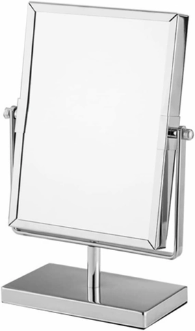 Double Sided Makeup Mirror with Bathroom Vanity Bathroom Mirror Fixture Dresser Bedroom Top Vanity Mirror Magnification and Bathroom Decor LED Makeup Vanity Dorm Decor Metal Silver