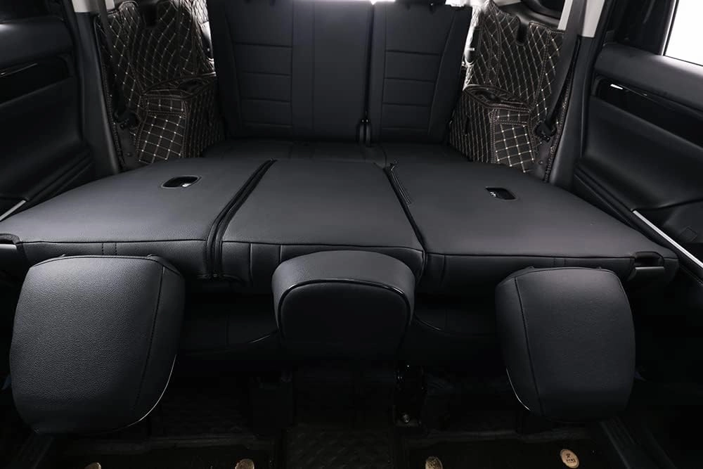 EKR Highlander Seat Covers,Custom for Toyota Highlander 2014 2015 2016 2017 2018 2019,2nd Row 40/60 Split,Car Seat Protectors for Trucks,Waterproof Leather Car Seat Cover Full Set(Black)