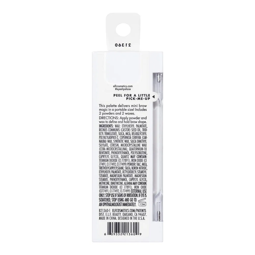 e.l.f. Bite-Size Brow, Mini Brow Quad with Ultra-Pigmented Waxes & Powders, Eyebrow Grooming & Makeup Kit, Taupe, 0.14 Oz