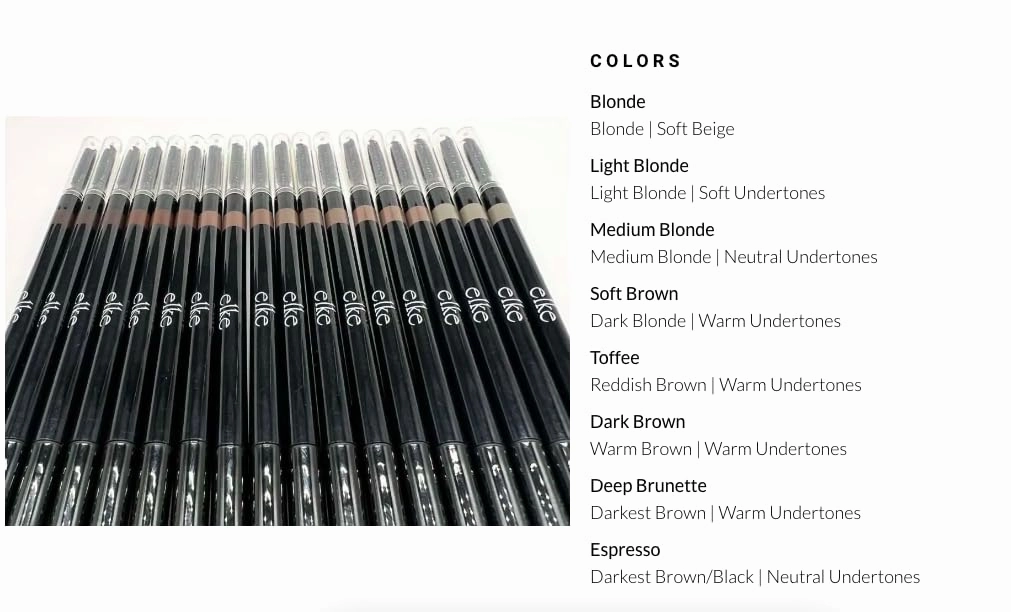 elke PRECISION RETRACTABLE BROW PENCIL (Medium Blonde) Waterproof Vegan Cruelty Free 10  Hour wear Smudge-proof