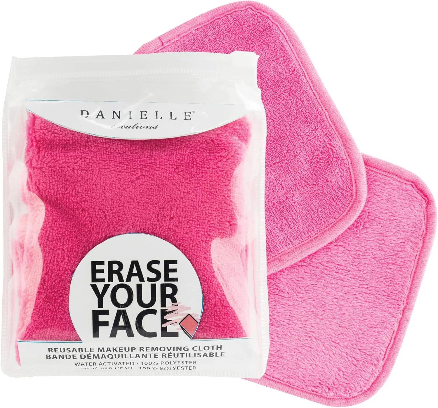 ERASE YOUR FACE Chemical-Free Makeup Removing Facial Cloth, Pink