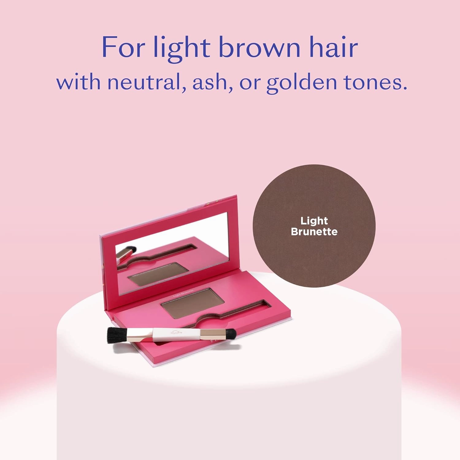 eSalon Root Touch Up   Brow Powder, Conceal & Cover (Light Brunette) - Hairline Powder for Women - Scalp Concealer & Filler for Thinning & Gray Hair Coverage - Creates Thicker & Fuller-Looking Hair