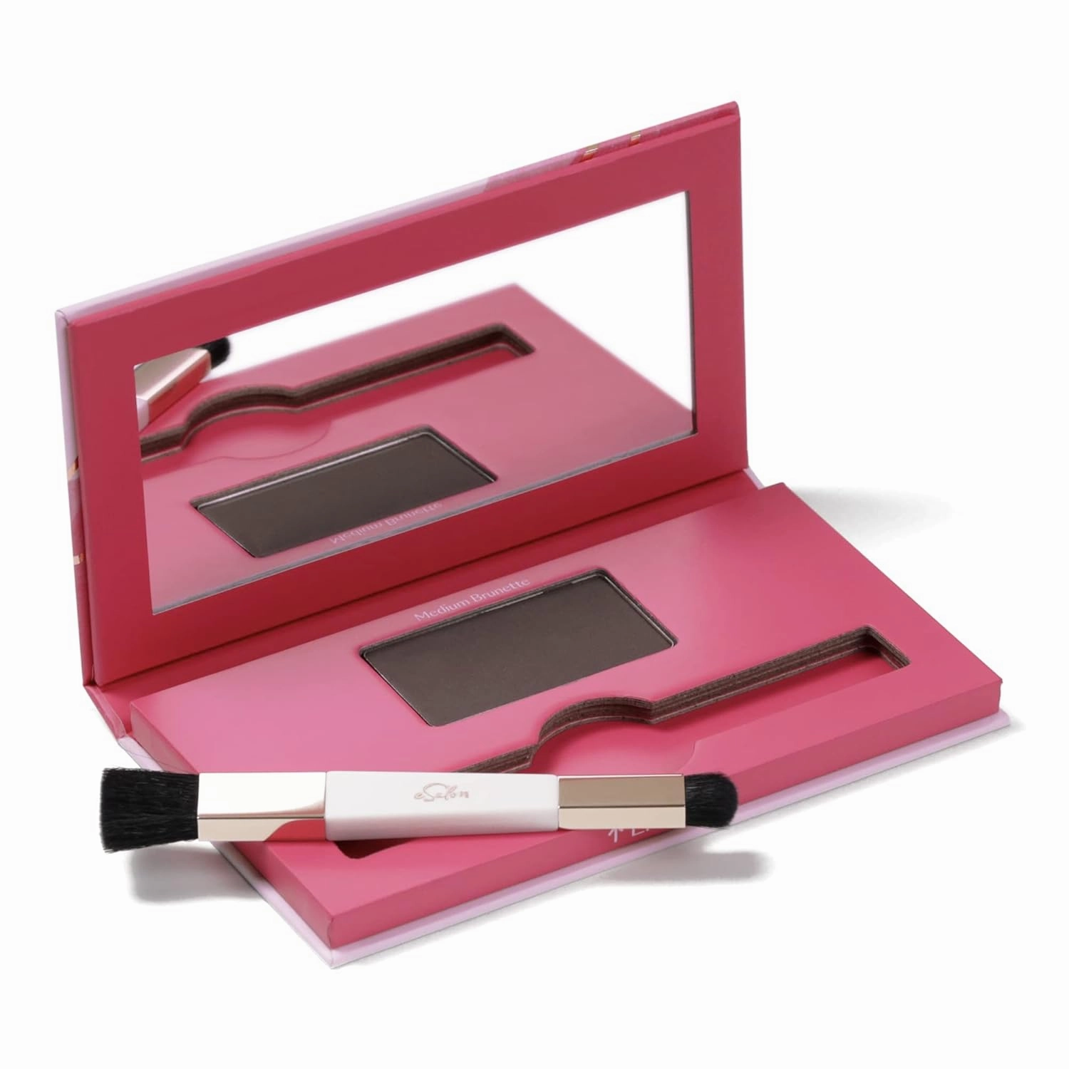 eSalon Root Touch Up   Brow Powder, Conceal & Cover (Medium Brunette) - Hairline Powder for Women - Scalp Concealer & Filler for Thinning & Gray Hair Coverage - Creates Thicker & Fuller-Looking Hair