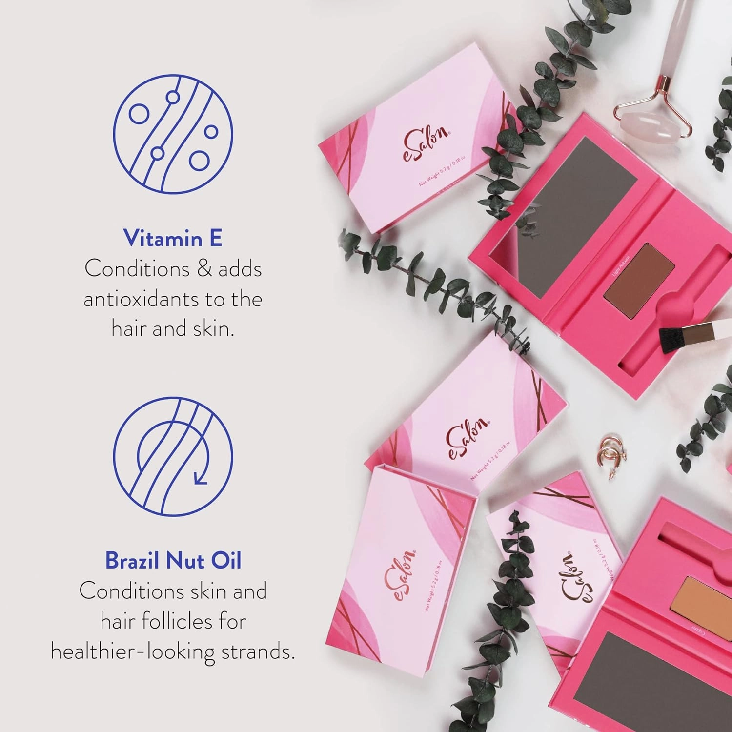 eSalon Root Touch Up   Brow Powder, Conceal & Cover (Medium Brunette) - Hairline Powder for Women - Scalp Concealer & Filler for Thinning & Gray Hair Coverage - Creates Thicker & Fuller-Looking Hair
