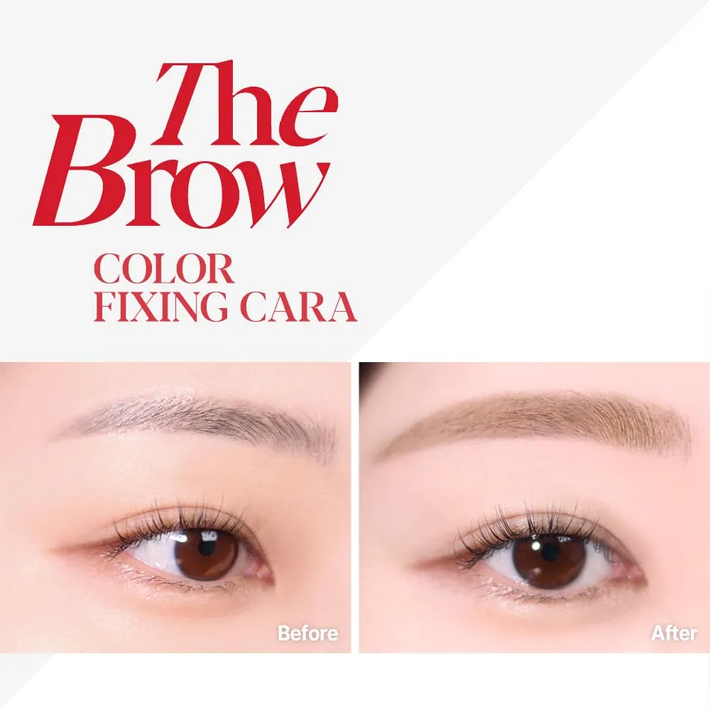 Espoir The Brow Color Fixing Cara #1 Beige 0.1 fl oz | Easy Fixing without Clumping with Skinny Brush | Long Lasting Smudgeproof Eyebrow Mascara | Soft Mood Coloring Tinted Gel | Korean Eye Makeup