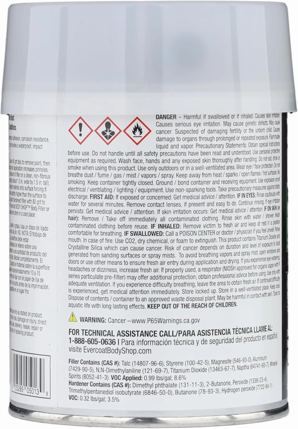 Evercoat Body Shop 105013 Metal Reinforced Filler for Repairing Rust and Holes in Aluminum & Galvanized Steel, Corrosion Resistance & Longevity, Easy Mix Hardener Included 13 Fl Oz.
