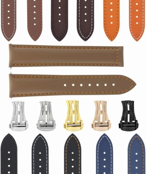 Ewatchparts 18-24mm Leather Watch Band Strap 41mm Compatible With Omega Seamaster 300 Or Planet Ocean