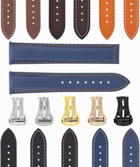 Ewatchparts 18-24mm Leather Watch Band Strap 41mm Compatible With Omega Seamaster 300 Or Planet Ocean