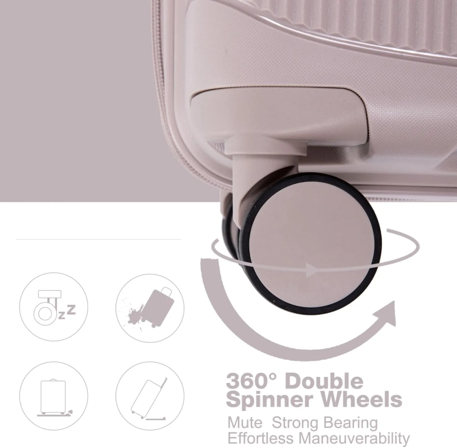 Expandable Hardshell Suitcase Double Spinner Wheels PP Luggage Sets Lightweight Durable Suitcase with TSA Lock,3-Piece Set (20/24/28),Black-NEW SKU W284P197041/W284P197039 (Greige   Polypropylene-1)