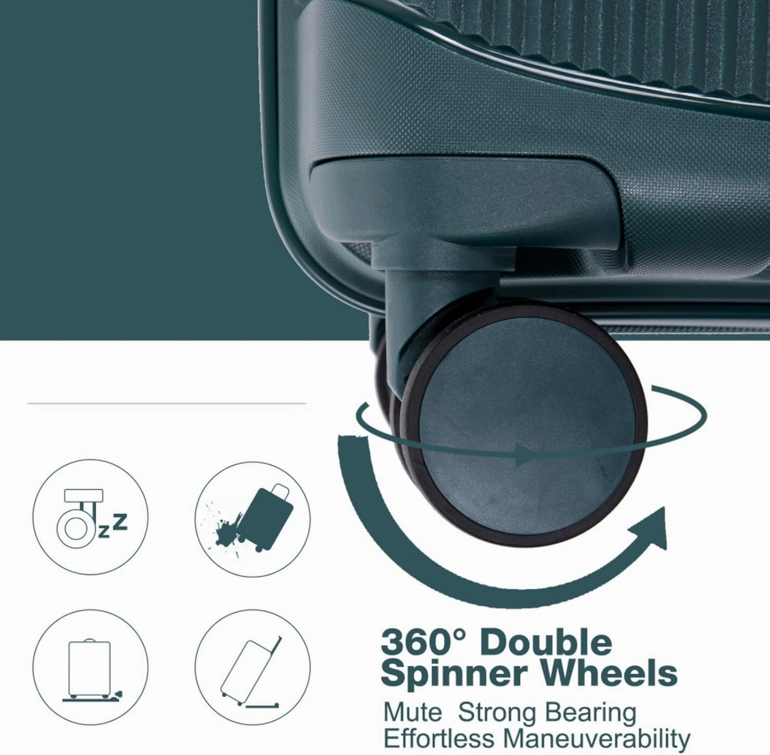 Expandable Hardshell Suitcase Double Spinner Wheels PP Luggage Sets Lightweight Durable Suitcase with TSA Lock,3-Piece Set (20/24/28),Black-NEW SKU W284P197041/W284P197039 (Green   Polypropylene-1)