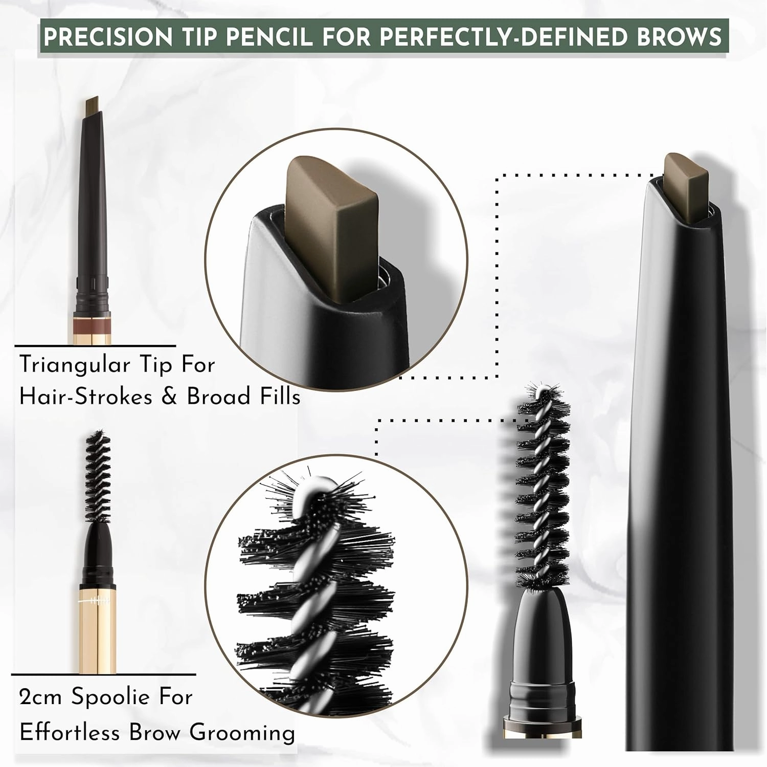 Eye Brow Pencil | Ultra Thin Precision Eyebrow Pencil | Long Lasting | Waterproof Eyebrow Makeup | Nourishing Brow Definer Pencil | Taupe