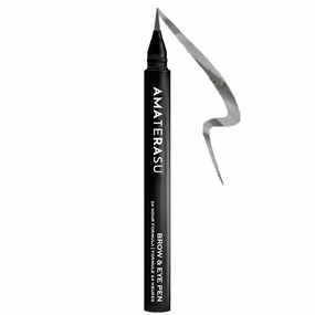 Eye Liner & Eye Brow Pen - 2-in-1 Makeup Pen That Combines Eyeliners & Eye Brow Pens - Smudgeproof & Waterproof Semi-Permanent Eyebrow Marker & Eyeliner Pen with 24 hr Formula - Amaterasu, Ash
