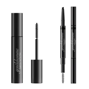 Eyebrow & Beard Pencil Black for Men & Men's Clear Eyebrow Gel | 2 in 1 Brush & Brow Pencil | Clear Brow Setting Gel | Eyebrow Kit - 2 Count