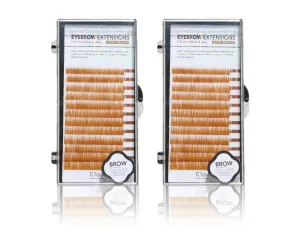 Eyebrow Extensions Kit with 2 Trays of Mink Eyebrows in Blonde/Light Brown, Comes on Mixed Length Trays 5-8 Mm Mix by Kc Republic (Light Brown)