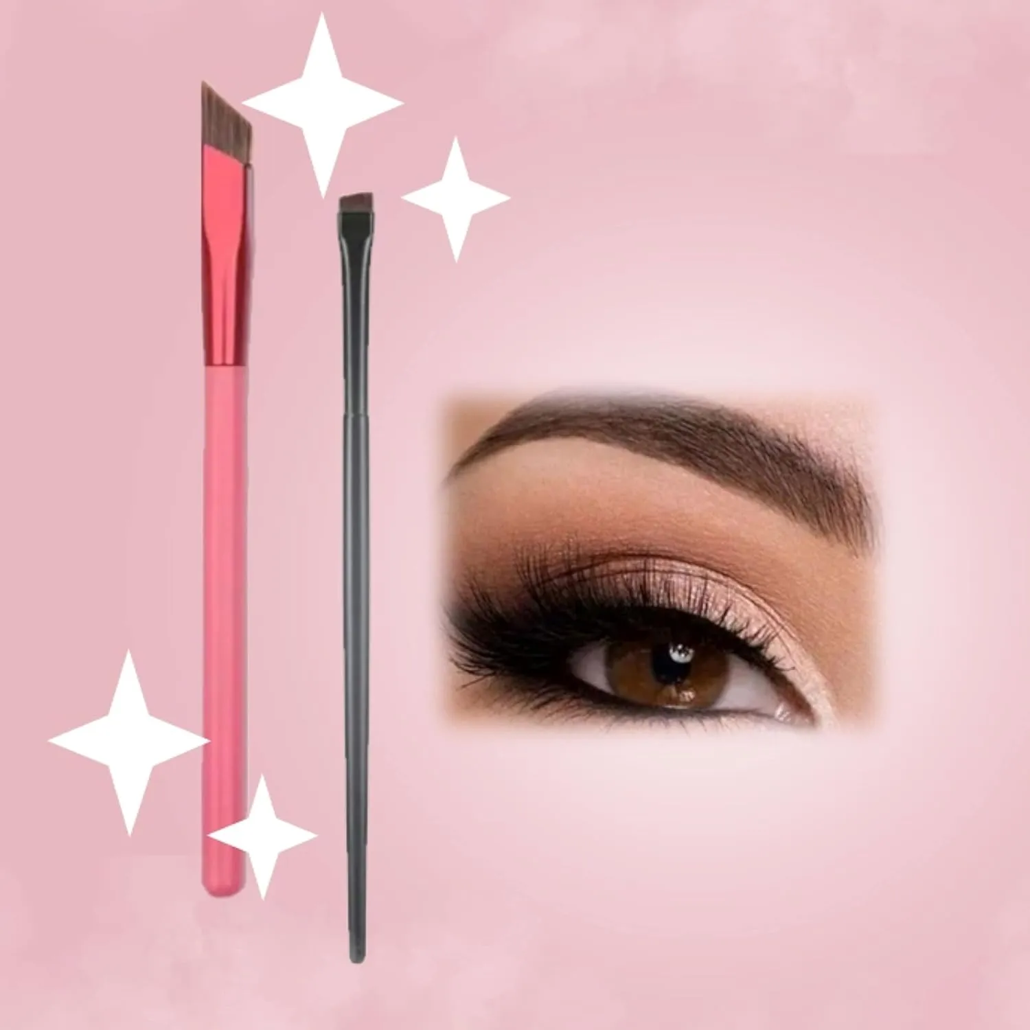Eyebrow Gel and Setting Powder - Sweatproof 24 Hour Coverage - Eyebrow Brush Set - 4 Piece Eyebrow Kit (Brushes   Blackest Black)
