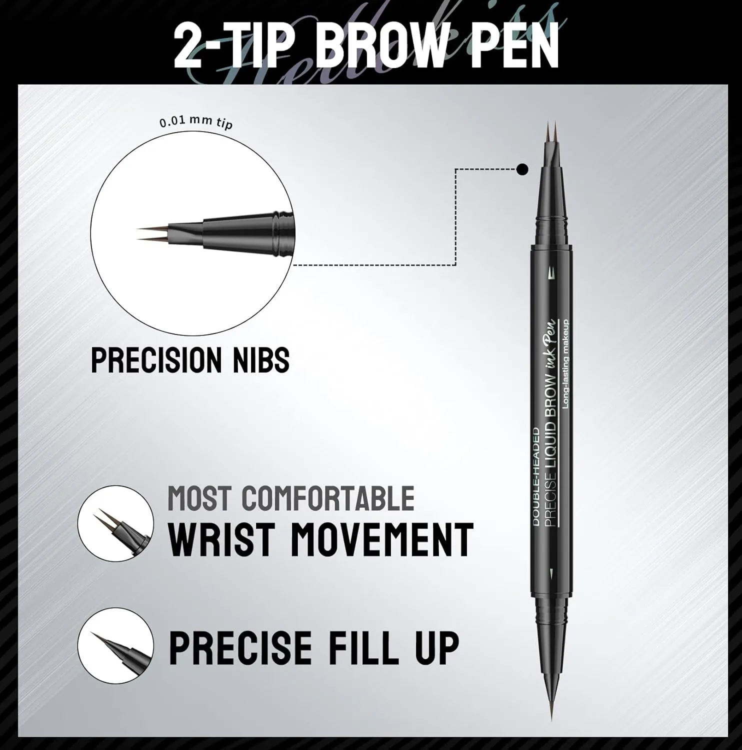 Eyebrow Pencil Brow Pen - 2-Pack 2-IN-1 Dual-Ended Eye Brow Pencils 2-Fork-Tip Microblading Eyebrow Pen for Women Waterproof Eyebrow Pen with Brow Brushes Light Brown ＆ Brown