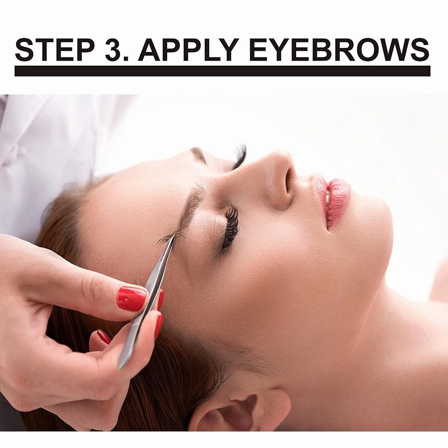 Eyebrow Extensions Kit with 2 Trays of Mink False Eyebrows in Black, Eyebrow Extension Glue Clear & Extension Tweezers, Comes on Mixed Length Trays 5-8 mm Mix (Black 2-Pack Tray, Tweezer)