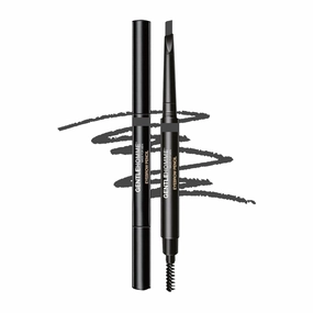 Eyebrow Pencil - Men’s Brow Pencil - 2-in-1 Brow Brush & Lead Pencil - Shape, Define & Fill In Eyebrows - Ultra-Thin Pencil - Long-Lasting Color - Vegan - Gray - 2 Pencils