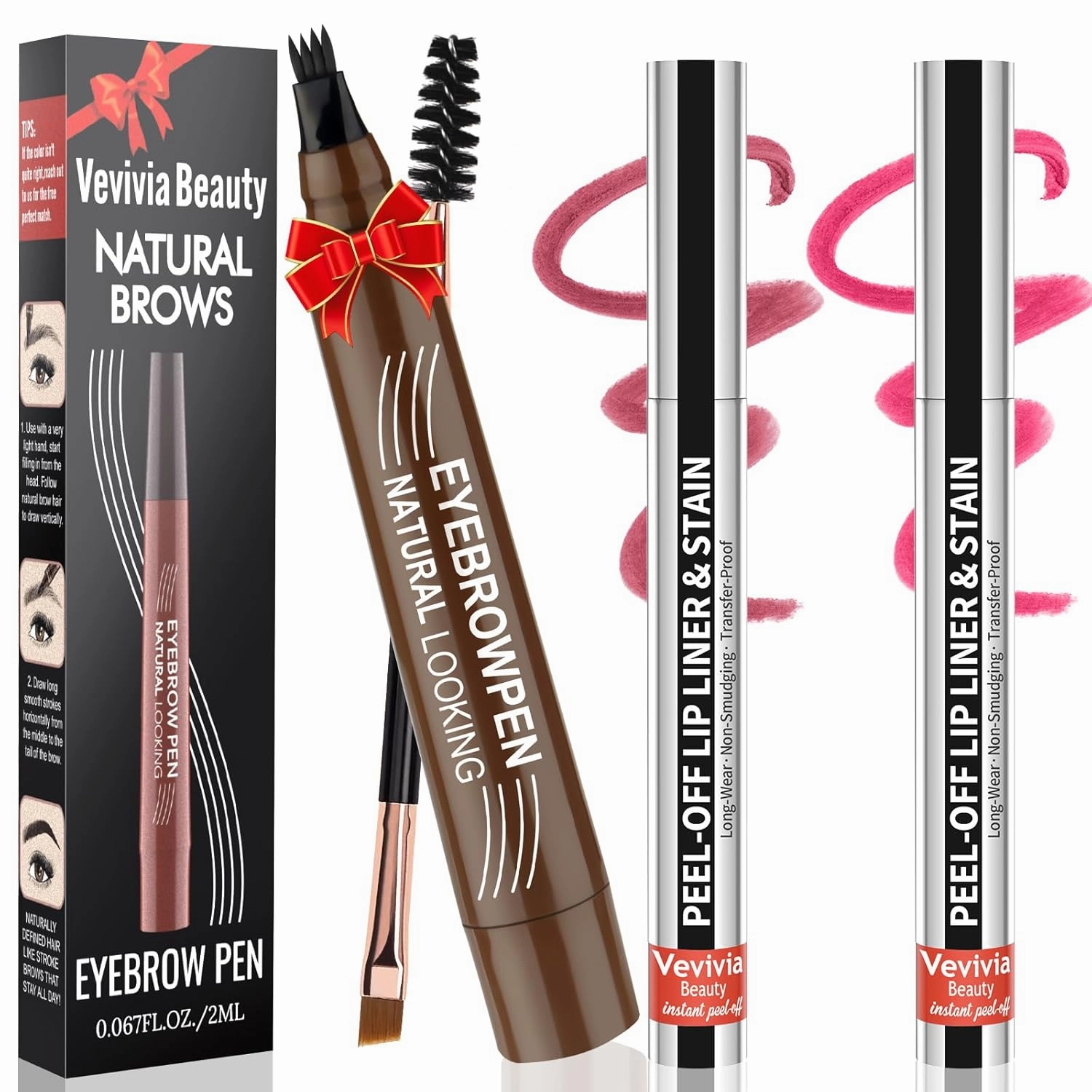 Eyebrow Pencil - Microblading Eyebrow Pen Waterproof 4 Fork Tip Multi-Used Eye Brow Pencils for Women Long-Lasting, Precise Natural Brow Magic Eyebrow Pencil with Hair Like Strokes，LightBrown