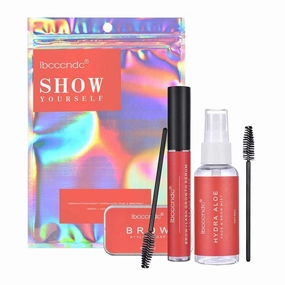 Eyebrow Soap and Growth Serum Kit for Thick, Beautiful Brows | Aloe Vera Water for Long-Lasting Styling | Safe Formula for Tidying and Growth - Color bag