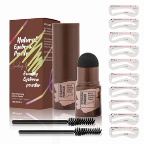 Eyebrow Stencils Kit,One Step Eye Brow Stamp Stencil Kits,Long-lasting Waterproof Eyebrowcolor Stamp with 10 Reusable Shaping Kit for Perfect Eyebrow Makeup