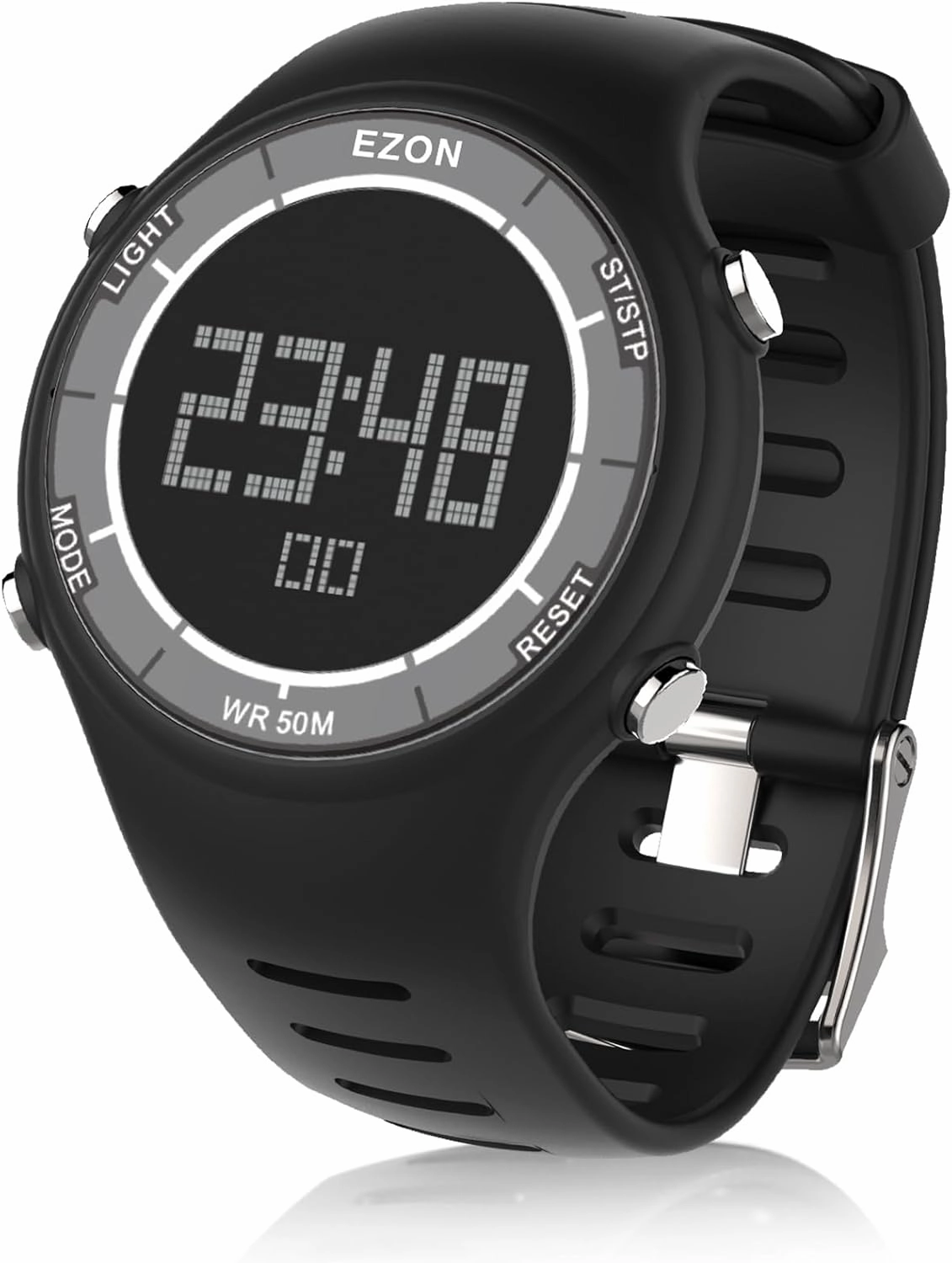 EZON Digital Watch 5ATM Waterproof Stopwatch with Countdown Timer/Chronograph/Lap Timing/EL Backlight/Alarm,Non Bluetooth,Digital Sports Watch for Men & Women