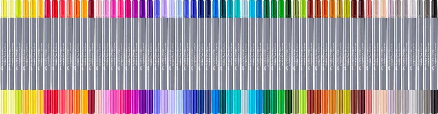 Faber-Castell Creative Studio Goldfaber Aqua Dual Marker, Multicoloured, Marker Wallet Of 24, For Art, Craft, Drawing, Sketching, Home, School, University, Colouring