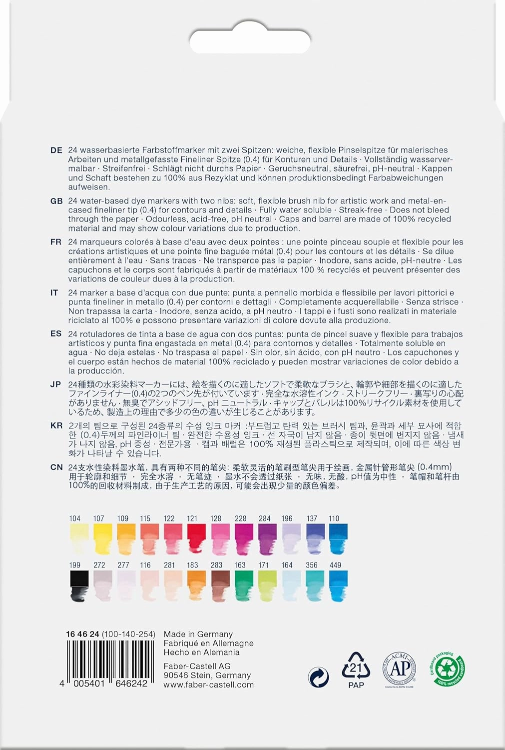Faber-Castell Creative Studio Goldfaber Aqua Dual Marker, Multicoloured, Marker Wallet Of 24, For Art, Craft, Drawing, Sketching, Home, School, University, Colouring