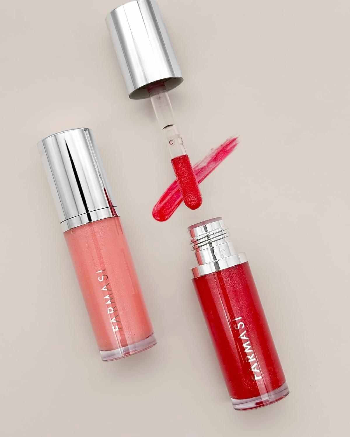 FARMASi Tinted Lip Plumper, Plumping Lip Gloss, Promoting Natural Circulation for Fuller, Younger Looking Lips, Hydrating, High-Shine, Volumizes, 0.2 fl.oz (00 Glass, 0.2)