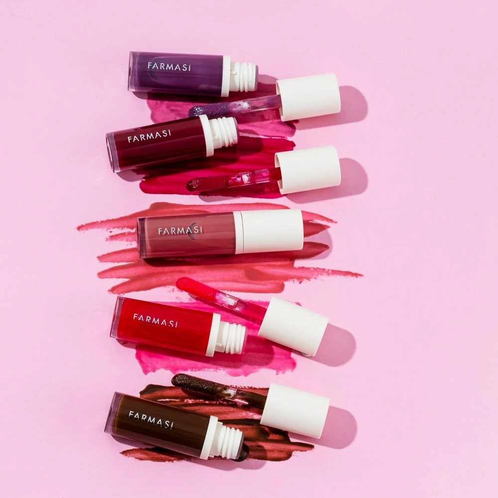 FARMASi Tinted Lip Plumper, Plumping Lip Gloss, Promoting Natural Circulation for Fuller, Younger Looking Lips, Hydrating, High-Shine, Volumizes, 0.2 fl.oz (04 Hot Chocolate, 0.2)