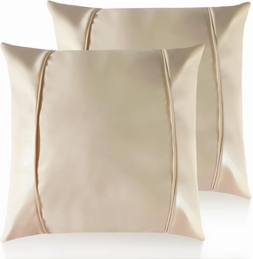 Faux Leather Throw Pillow Covers 18X18 Inch Beige Outdoor Modern Farmhouse Solid Decorative Pillow Covers for Room Couch Living Bedroom Bed Sofa