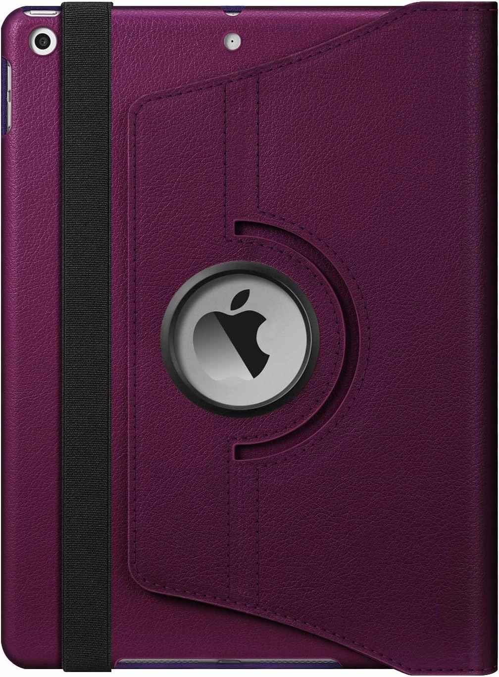 Fintie Rotating Case for iPad 9th Generation (2021) / 8th Generation (2020) / 7th Gen (2019) 10.2 Inch - 360 Degree Rotating Stand Cover with Pencil Holder, Auto Wake Sleep, Purple
