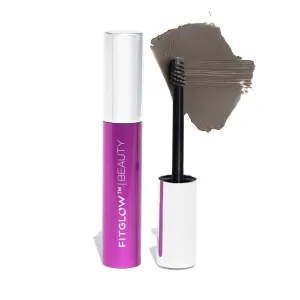 Fitglow Beauty Plant Protein Brow Gel | Natural Vegan Eyebrow Enhancer Serum | Thickening Volumizing Brow Filler | Nutrient-Rich Hair Conditioning | Strengthens, Lift, Shape & Fill | 4g - Grey