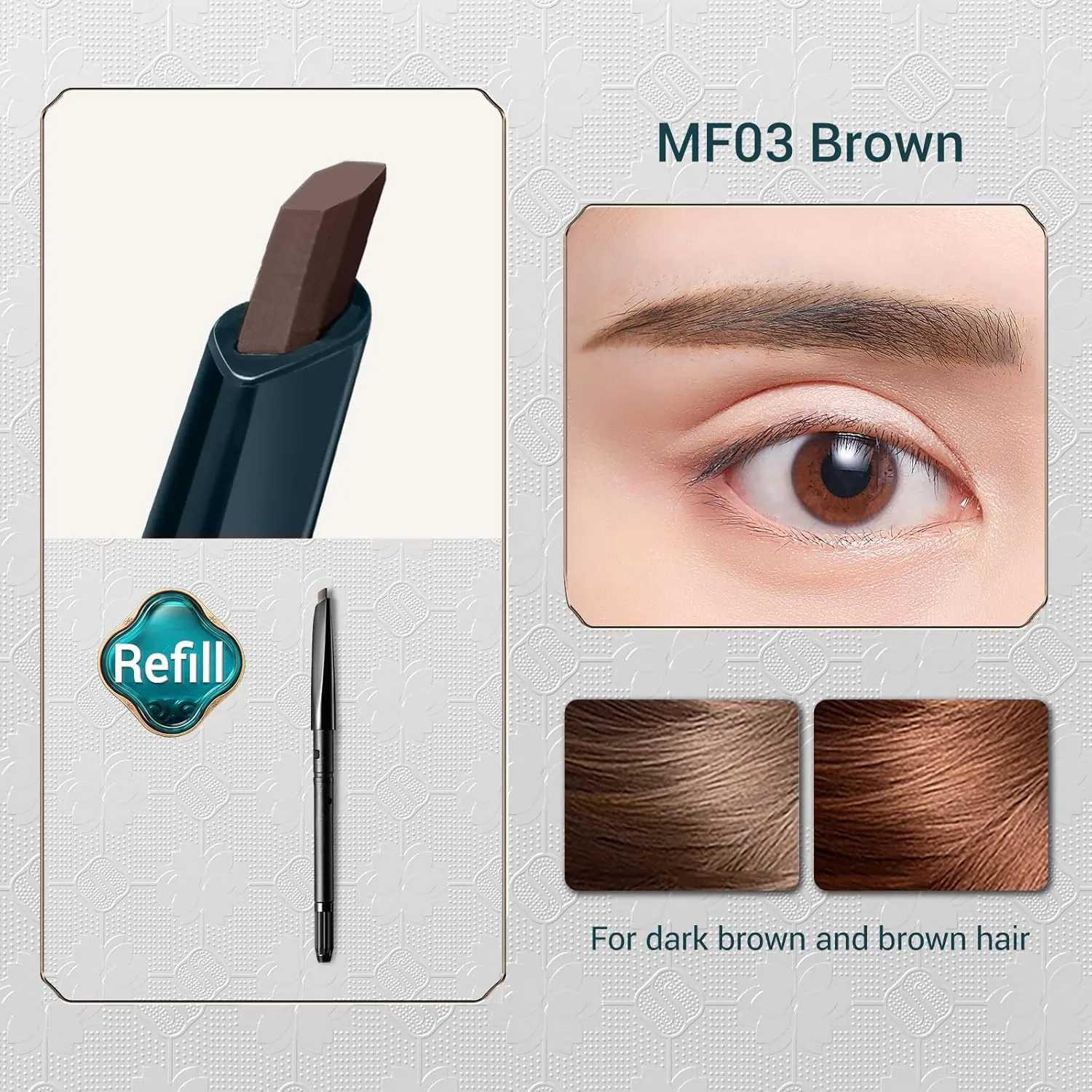 FLORASIS Luodai Floral Eyebrow Define Powder Pencil (Chisel Tip 1 1) (MF03 Brown)