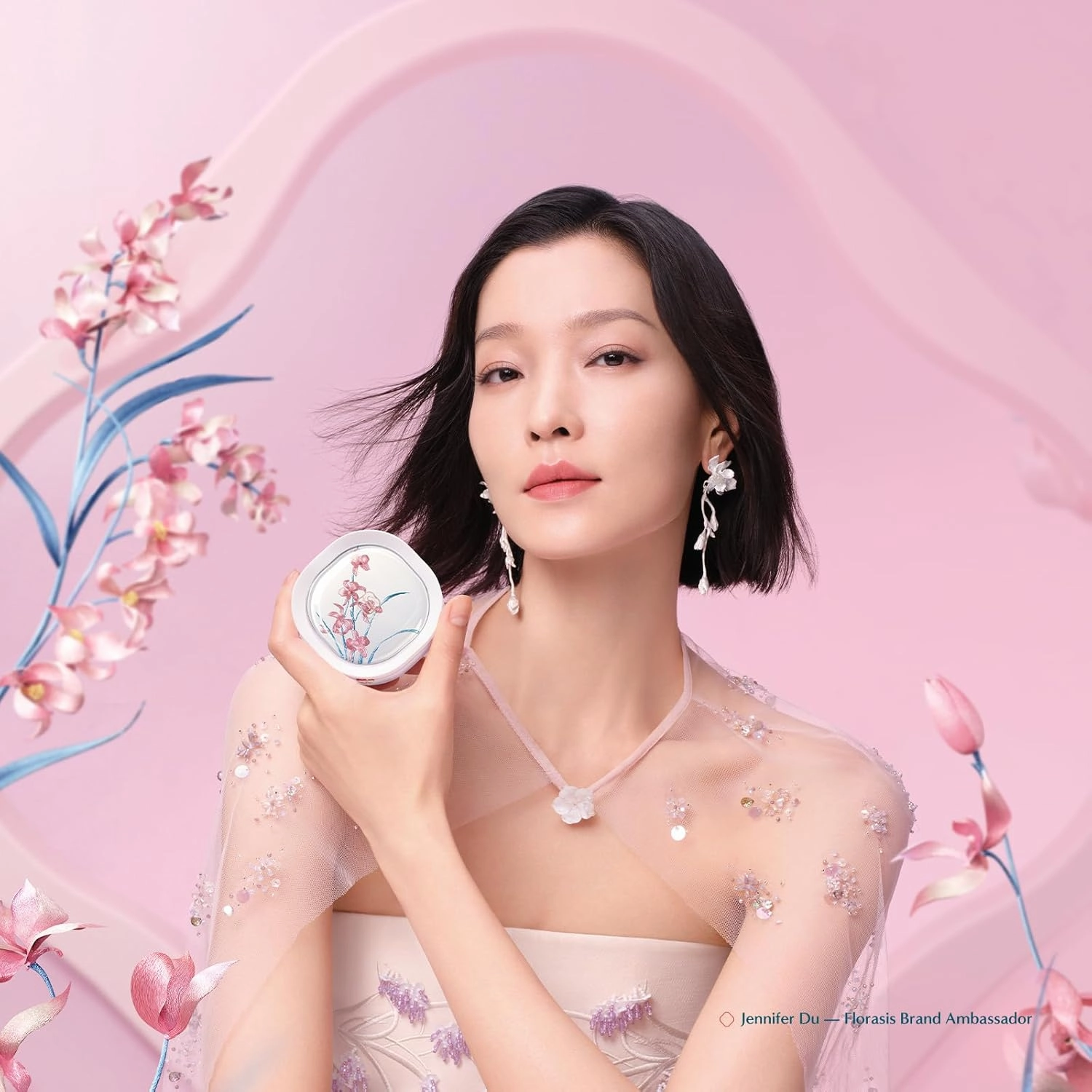 FLORASIS Flawless Jade Breathable Longwear Cushion Foundation (Ode to Embroidery) (N25 Rippling Lotus, 1 Count)